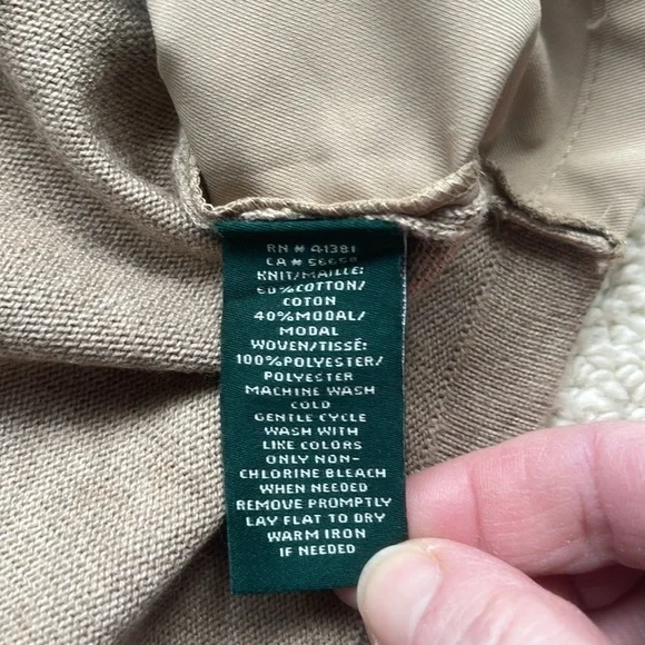 Ralph Lauren LRL Farheen Twill Front Sweater Dress in Hayfield Size Small - Picture 8 of 13